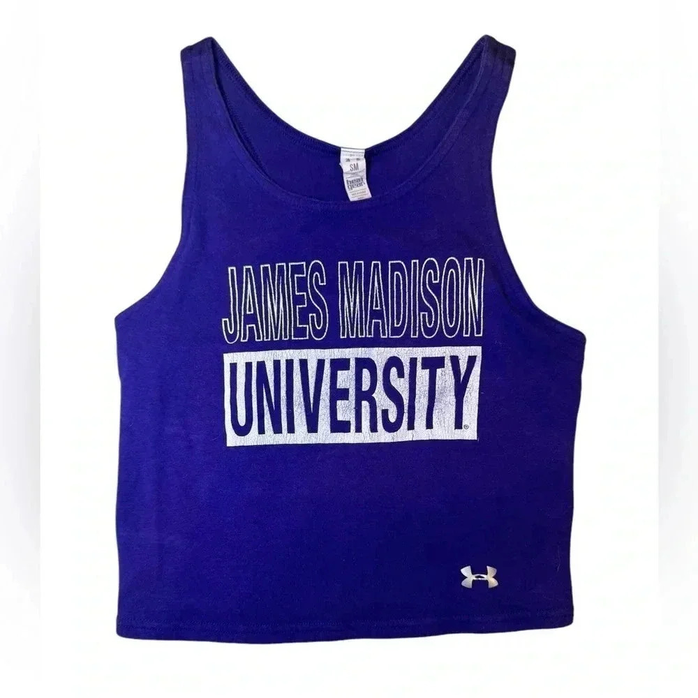 James Madison university work out tank top JMU under Armour crop top